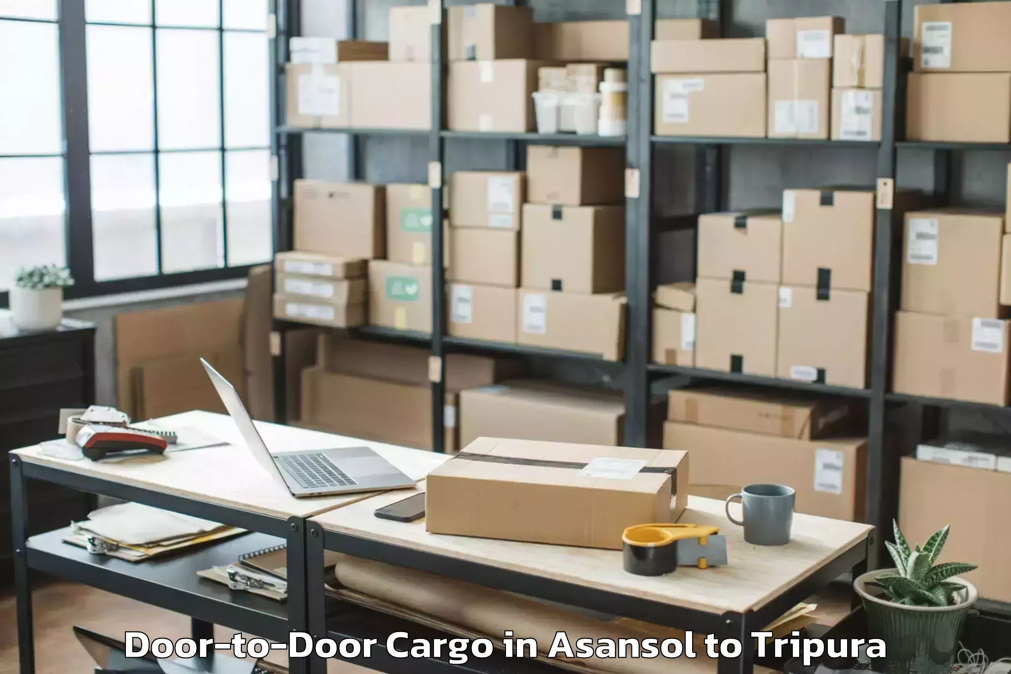 Book Asansol to Manughat Door To Door Cargo Online